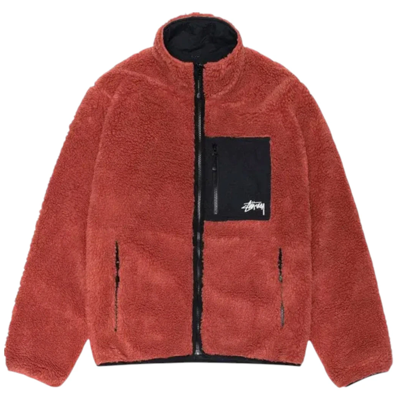 Stussy Sherpa Reversible Jacket Terra Cotta