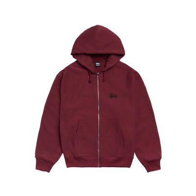 Stussy Basic Zip Hoodie Wine