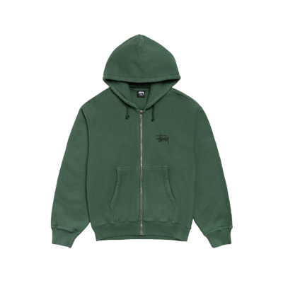 Stussy Basic Stussy Zip Hoodie Pine Pigment Dyed