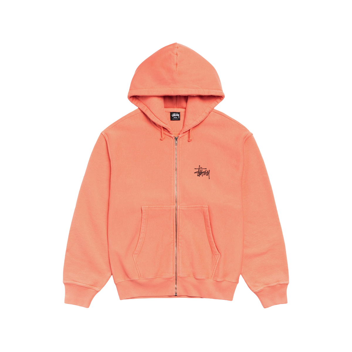 Stussy Basic Zip Hoodie Pigment Dyed Sherbert