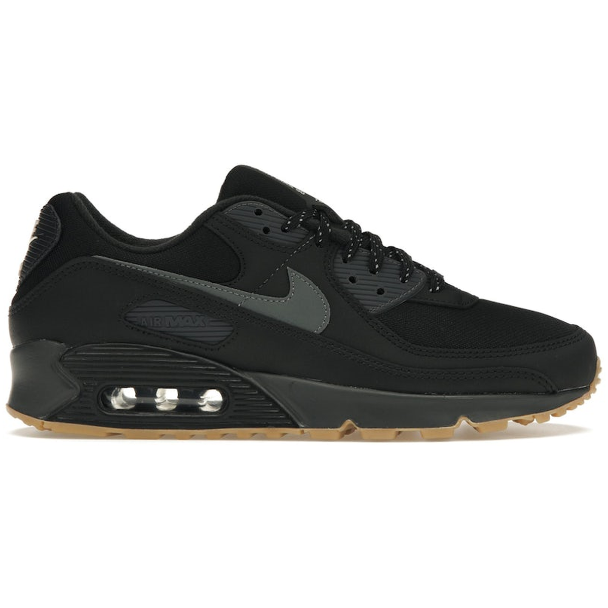 Nike Air Max 90 Black Smoke Grey Gum Reflective