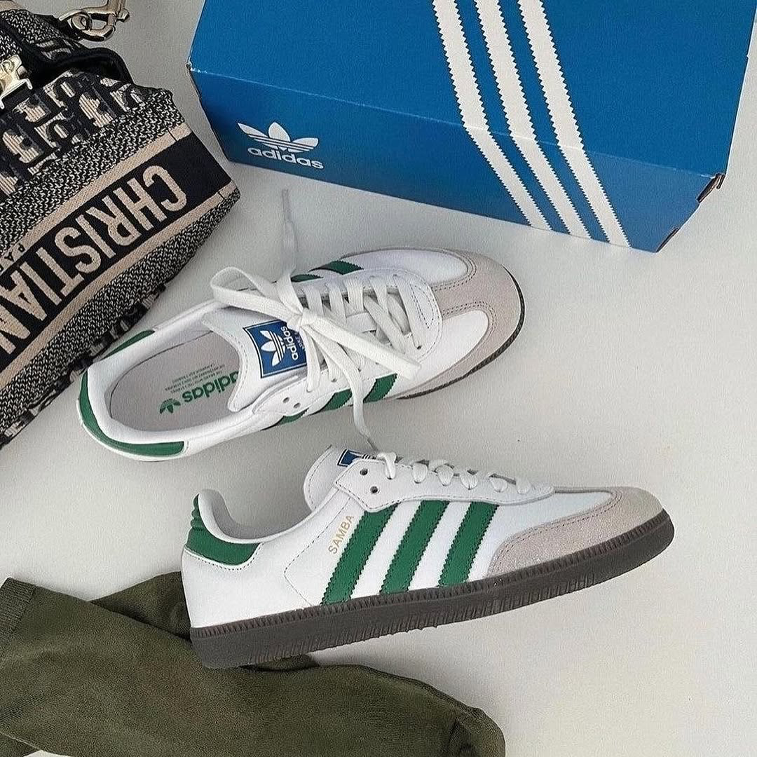 Thumbnail Adidas Samba White Green 2
