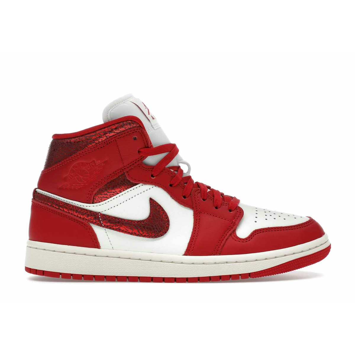 Jordan 1 Mid SE Red Cracked Leather