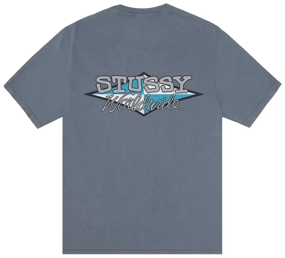 Stussy Worldwide Diamond PiG Dyed Tee Navy