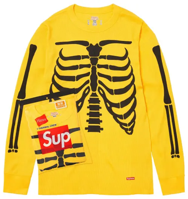 Supreme Hanes Bones Thermal Crew FW25 (1 Pack) Yellow