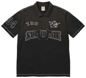 Supreme True Religion Applique Polo Black